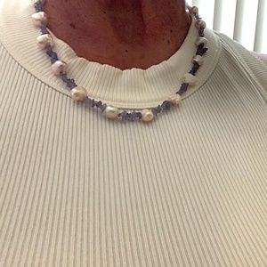 Pearls & Tanzanite choker